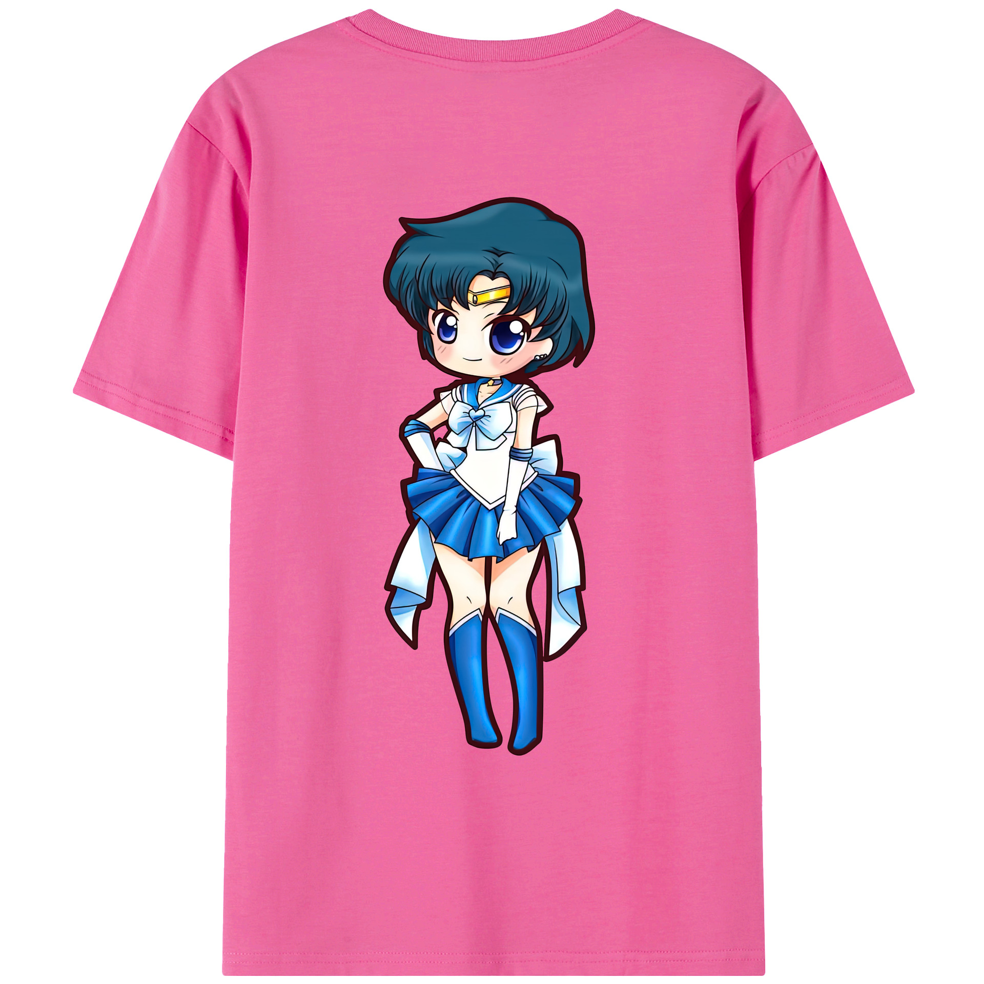 （画像用） 美少女戦士セーラームーン 水野 亜美 みずの あみ Sailor Moon Mizuno Ami レディース半袖Tシャツ(バックプリント)